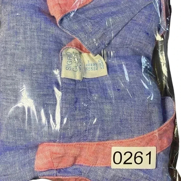 Sigrid Olsen Linen Shift Dress Womens medium Blue Pink Short Casual Sleeveless - Picture 10 of 10